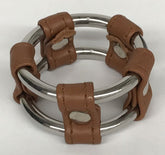 Plain Tube Steel Double Cock Ring Brown